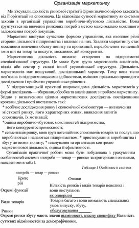 Обложка для материала Організація маркетингу