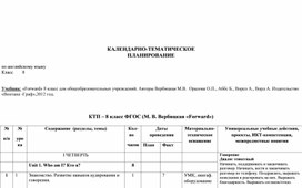 Обложка для материала Каледарно-тематическое планирование по английскому языку