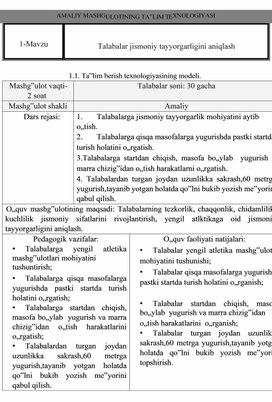 Talabalar jismoniy tayyorgarligini aniqlash