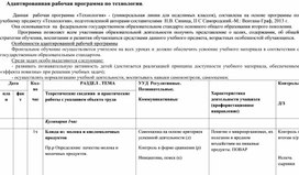 Обложка для материала АДАПТИРОВАННАЯ ПРОГРАММА по технологии
