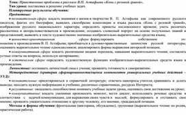 ТК урока на тему "Нравственные проблемы в рассказе В.П. Астафьева "Конь с розовой гривой"