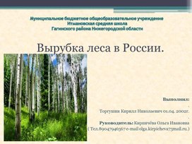 Презентация по экологии на тему «Вырубка лесов», 7 класс