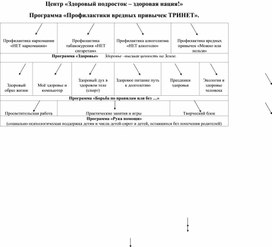 Центр «Здоровый подросток – здоровая нация!»  Программа «Профилактики вредных привычек ТРИНЕТ».