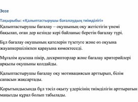 Обложка для материала Қалыптастырушы бағалаудың тиімділігі