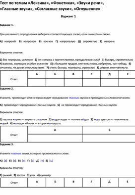Обложка для материала Тест по темам по русскому языку