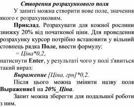 Обложка для материала Створення розрахункового поля