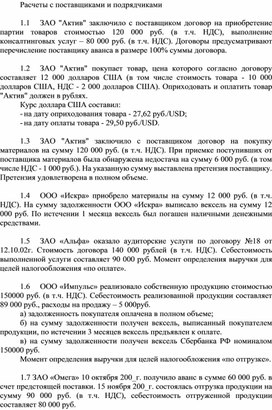 Обложка для материала Расчеты с поставщиками и подрядчиками