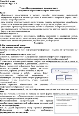 Обложка для материала Пространственная дискретизация.  Растровые изображения на экране монитора