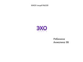 Обложка для материала Исследовательский проект: ЭХО