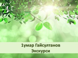 Презентация по чеченской литературе для 3 класса. 1. Гайсултанов "Экскурси"