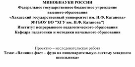 «Влияние фаст – фуда на пищеварительную систему младшего школьника»