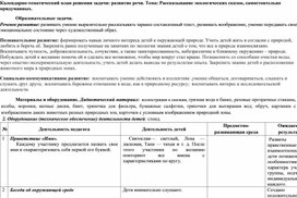 Конспект занятия по речевому развитию в подготовительной к школе группе по теме "Рассказывание экологических сказок, самостоятельно придуманных"