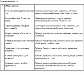 Пальчиковая гимнастика № 13