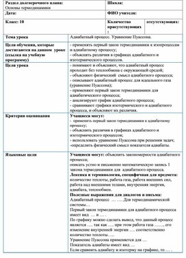 Обложка для материала Термодинамика_1 закон  термодинамики_Адиабатический процесс_План урока