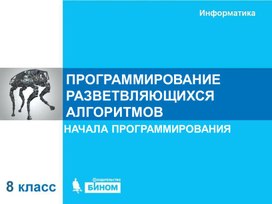 Обложка для материала программирование разветвляющихся алгоритмов.ppt