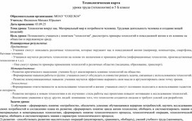 Обложка для материала Технологическая карта урока труда в 5 классе на тему Технологии вокруг нас