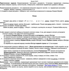 Билет № 9 Практическое задание Форматирование текстового документа. Установка параметров страницы, вставка номеров страниц, колонтитулов, гиперссылок, изменение параметров шрифта и абзаца.