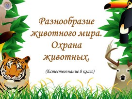 Презентация по естествознанию на тему "Разнообразие животного мира. Охрана животных" (8 класс)