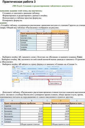 Расскажите о создании и редактировании табличного документа excel