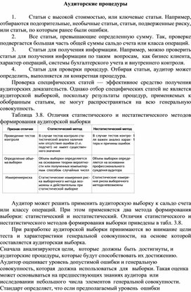 Обложка для материала Аудиторские процедуры