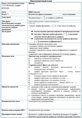 Обложка для материала Математика_7_Функции.Графики функций_функция обратная пр_план урока