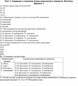 Обложка для материала Комплект тестовых работ по неорганической химии 1 уровня сложности