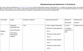 Примерный урок при нормально протекающей беременности 2-ой триместр