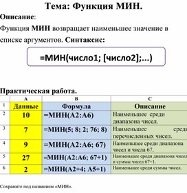 Обложка для материала Табличный процессор Microsoft Excel
