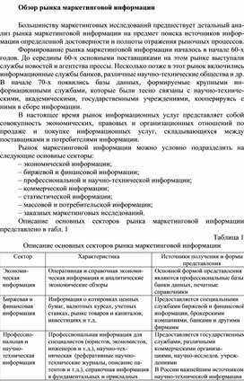 Обложка для материала Обзор рынка маркетинговой информации