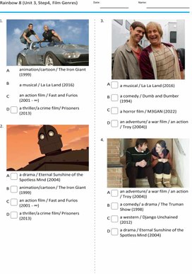 Обложка для материала Rainbow 8 (Unit 3, Step4, Film Genres)
