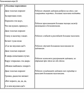 Пальчиковая гимнастика № 23