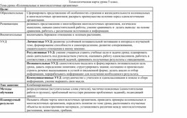 Технологическая карта урока "Многоклеточные и одноклеточные организмы" 5 класс