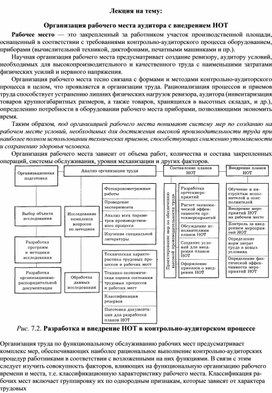Обложка для материала Лекция на тему: Организация рабочего места аудитора с внедрением НОТ
