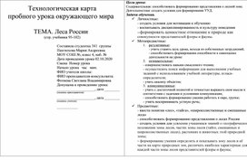 Конспект урока по окружающему миру в 4 классе на тему "Леса России"