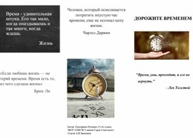 Обложка для материала Буклет к  научной работе "Дорожите временем"