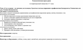 Обложка для материала ТЕХ. КАРТА УРОКА ПО КОРРИГИРУЮЩЕЙ ГИМНАСТИКЕ