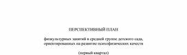 Обложка для материала Перспективный план физкультурных занятий в средней группе детского сада, ориентированных на развитие психофизических качеств