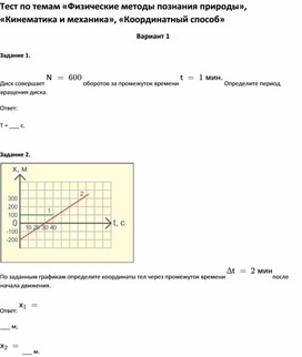 Обложка для материала Тест по темам  для учащихся  9 класса по физике