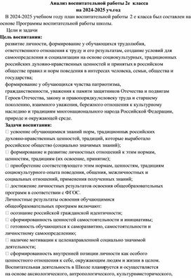 Обложка для материала Анализ воспитательной работы за 2024-2025 год