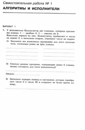 Обложка для материала Самостоятельная работа по информатике  для 11 классов