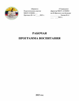 Рабочая программа воспитания