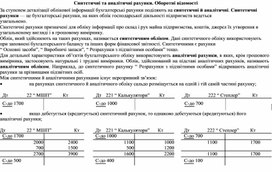 Обложка для материала Синтетичні та аналітичні рахунки. Оборотні відомості