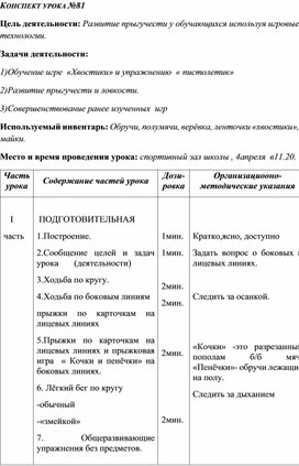 Обложка для материала Развитие прыгучести у обучающихся используя игровые технологии.