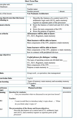 Обложка для материала Hardware Von Neumann Architecture_lesson_plan_1 variant
