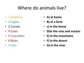 Презентация по английскому языку на тему "Где живут животные" (4 класс)