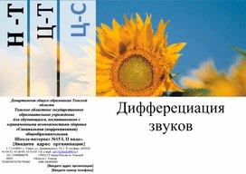 Обложка для материала Дифференциация звуков "Н-Т" "Ц-Т" "Ц-С"
