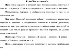 Обложка для материала Игра "Чьи детеныши"