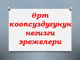 Презентация " Техника безопасности" . ( На кыргызском языке)