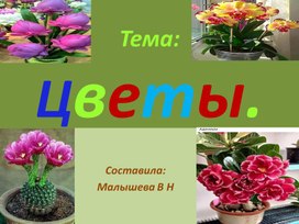 Презентация. Тема" Красота земная -эти цветы".