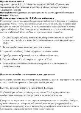 Обложка для материала Практическая работа  студента группы 4 Атт 9-18 специальности 15.02.05. «Техническая эксплуатация оборудования в торговле и общественном питании»